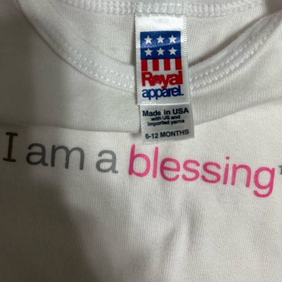 NOTES TO SELF I Am a Blessing Baby Girl Hat and Shirt Size 6-12 Months - Picture 3 of 3